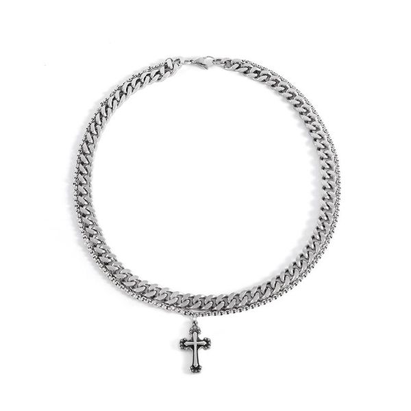 chains personality wild retro titanium steel temperament cross pendant necklace cuban couple hip hop trend punk street gift accessories, Silver
chains personality wild retro titanium steel temperament cross pendant necklace cuban couple hip hop trend punk street gift accessories, Silver