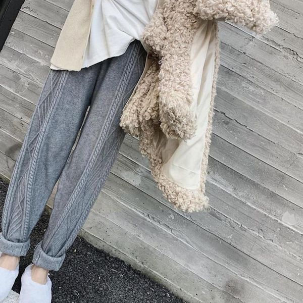 women's pants & capris knit loose sweater thick stretch waist casual trousers straight ladies r5y1, Black;white
women's pants & capris knit loose sweater thick stretch waist casual trousers straight ladies r5y1, Black;white