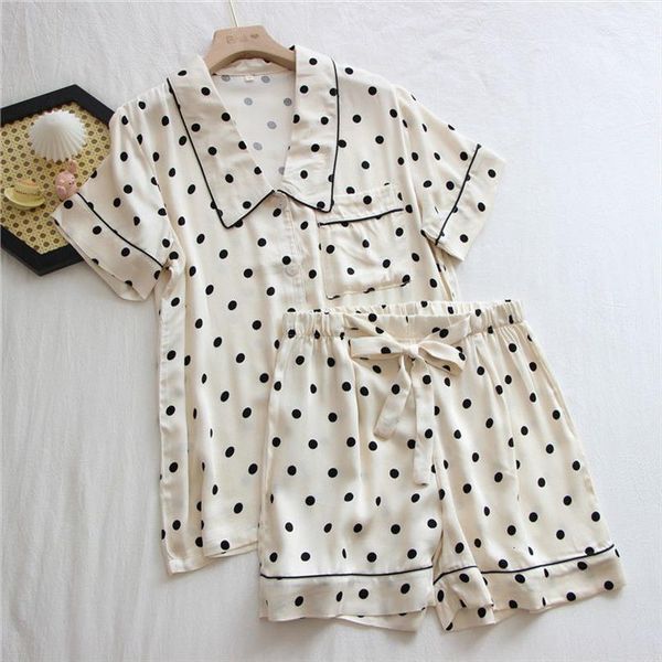 polka dot pajamas summer women sleepwear pyjama chic vintage clothes pijama mujer loungewear turn down collar suits with shorts, Black;red
polka dot pajamas summer women sleepwear pyjama chic vintage clothes pijama mujer loungewear turn down collar suits with shorts, Black;red