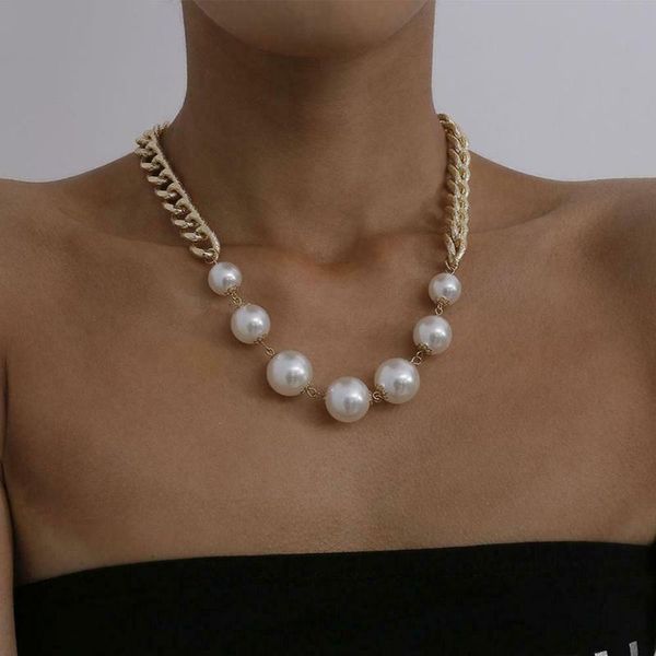 chokers punk cuban big pearl chain necklace for women multilayer hip hop party beaded chunky thick choker necklaces neck tie jewelry, Golden;silver
chokers punk cuban big pearl chain necklace for women multilayer hip hop party beaded chunky thick choker necklaces neck tie jewelry, Golden;silver