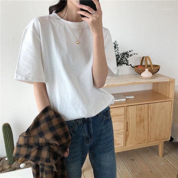 women's t-shirt 2021 soft loose solid fresh summer women fashion natural short basic shirt 4 colors, White
women's t-shirt 2021 soft loose solid fresh summer women fashion natural short basic shirt 4 colors, White