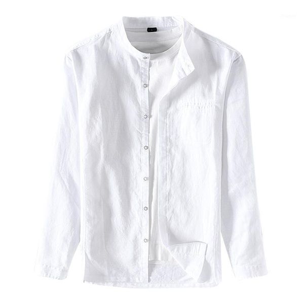 2020 new style spring long-sleeved men shirt brand linen white shirts for men casual fashion shirt mens solid stand collar1, White;black
2020 new style spring long-sleeved men shirt brand linen white shirts for men casual fashion shirt mens solid stand collar1, White;black