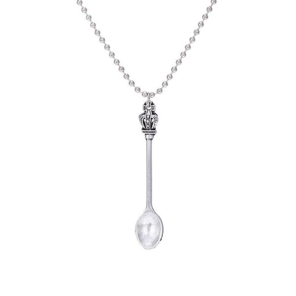 pendant necklaces vintage mini tea spoon necklace fashion crown women dress accessories gift, Silver
pendant necklaces vintage mini tea spoon necklace fashion crown women dress accessories gift, Silver