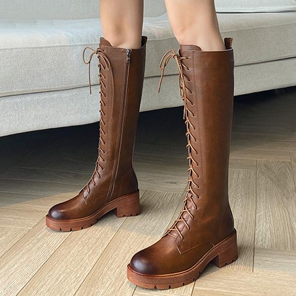 boots grace2021 off the knee women's winter leather thick british retro brown high heel strapping, Black
boots grace2021 off the knee women's winter leather thick british retro brown high heel strapping, Black