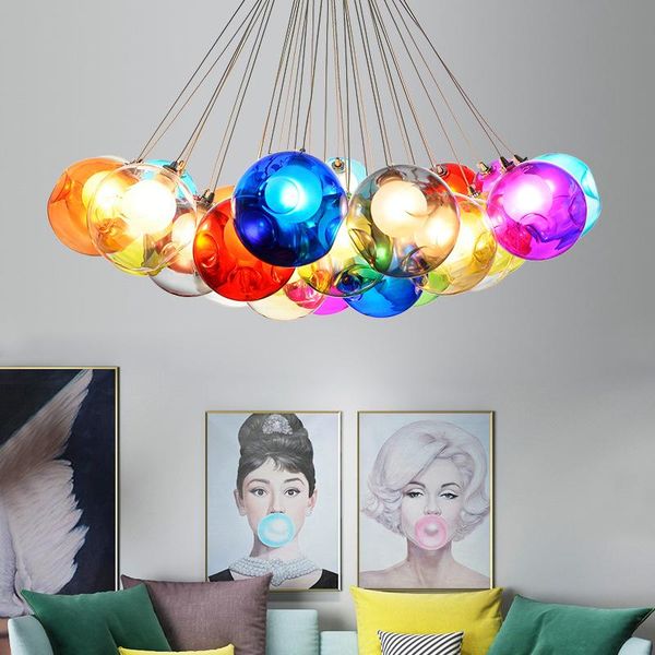 pendant lamps creative blown glass light colorful led hanging lamp living room kids droplights home decor luminaire
pendant lamps creative blown glass light colorful led hanging lamp living room kids droplights home decor luminaire