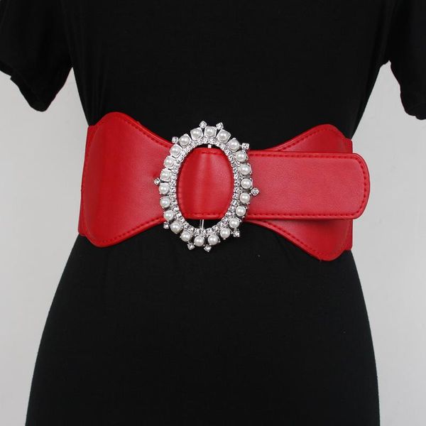 belts oval rhinestone pearl buckle elastic pu waistband women wide corset strech strap design winter spring dress waist belt, Black;brown
belts oval rhinestone pearl buckle elastic pu waistband women wide corset strech strap design winter spring dress waist belt, Black;brown