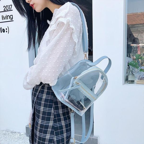 transparent backpack women fashion female school bag for teenage girl casual waterproof pvc travel mochila
transparent backpack women fashion female school bag for teenage girl casual waterproof pvc travel mochila