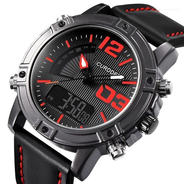wristwatches curdden dual display men watches leather sports watch men's quartz led digital clock wrist watch1, Slivery;brown
wristwatches curdden dual display men watches leather sports watch men's quartz led digital clock wrist watch1, Slivery;brown