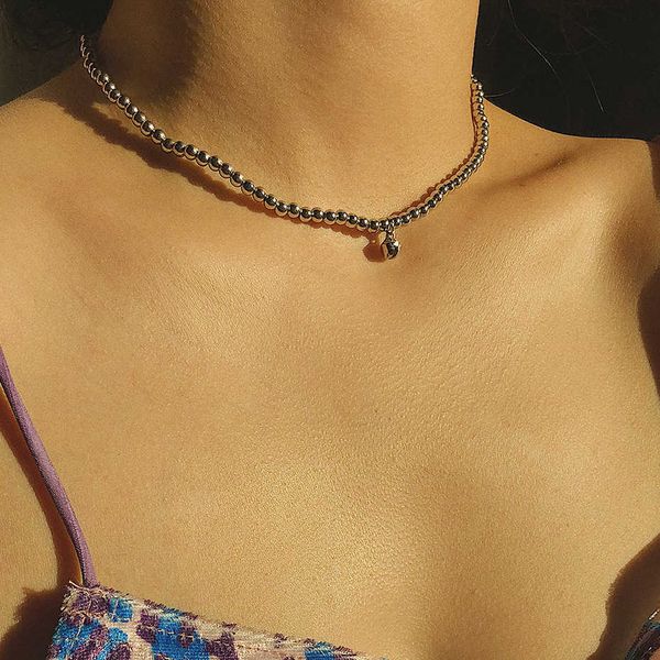 jewelry personality geometry versatile single layer women's handmade metal bead bell creative necklace, Silver
jewelry personality geometry versatile single layer women's handmade metal bead bell creative necklace, Silver