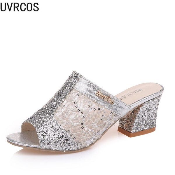 mature women's slippers fashion all-match vamp sequins modification trend outdoor elegant women's slippers with heel, Black
mature women's slippers fashion all-match vamp sequins modification trend outdoor elegant women's slippers with heel, Black