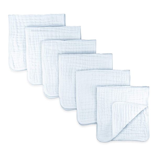 6pcs muslin burp cloths 100% cotton cloths 6 layers large square extra absorbent and soft (white), Black;white
6pcs muslin burp cloths 100% cotton cloths 6 layers large square extra absorbent and soft (white), Black;white
