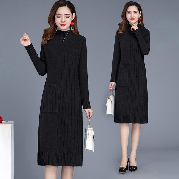 autumn winter new turtleneck sweater maxi long dress women knitted full sleeve dress female knitwear soft stylish four-color, Black;gray
autumn winter new turtleneck sweater maxi long dress women knitted full sleeve dress female knitwear soft stylish four-color, Black;gray