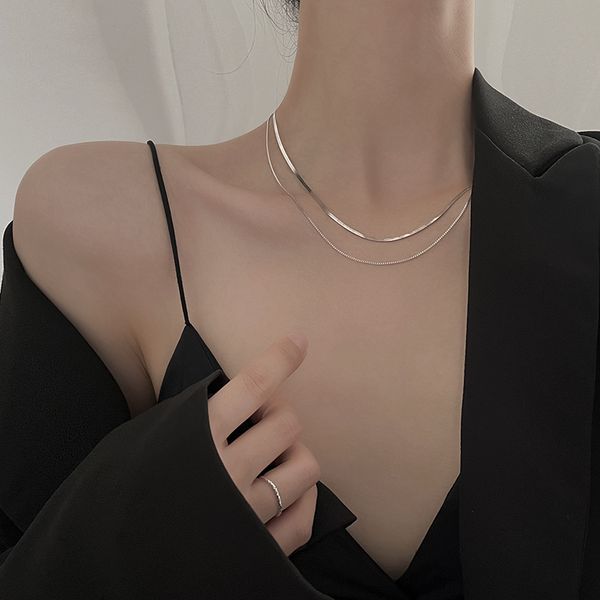 double cascade wear necklace necklace contracted necklace new female collarbone chain, Silver
double cascade wear necklace necklace contracted necklace new female collarbone chain, Silver