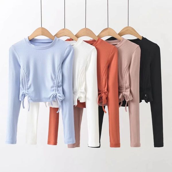 spring arrivals solid color round collar long sleeve high waist slim pullover t-shirt mz642 210525, White
spring arrivals solid color round collar long sleeve high waist slim pullover t-shirt mz642 210525, White