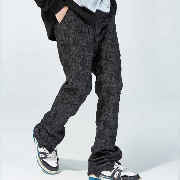 men's pants men pleated material casual flare pant american fashion brand loose streetwear hip hop man irregular leg trousers, Black
men's pants men pleated material casual flare pant american fashion brand loose streetwear hip hop man irregular leg trousers, Black