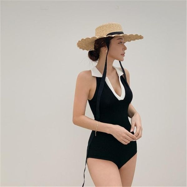 one-piece suits women dress one piece swimsuit solid swimwear with collar monokini push up swim suit korea style bathing high cut pad black
one-piece suits women dress one piece swimsuit solid swimwear with collar monokini push up swim suit korea style bathing high cut pad black
