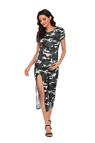 maternity dresses european and american style women's round neck short-sleeved split-end fashion all-match dress, White
maternity dresses european and american style women's round neck short-sleeved split-end fashion all-match dress, White