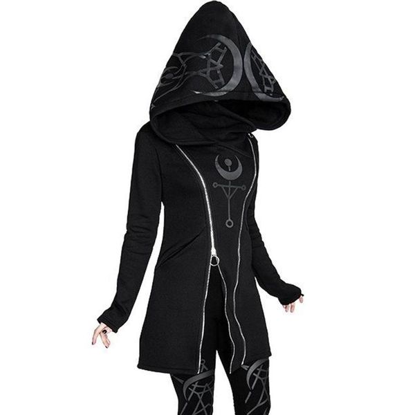 women's hoodies & sweatshirts women vintage gothhic zipper sweatshirt long sleeve plus size hooded coat sudaderas con capucha, Black
women's hoodies & sweatshirts women vintage gothhic zipper sweatshirt long sleeve plus size hooded coat sudaderas con capucha, Black