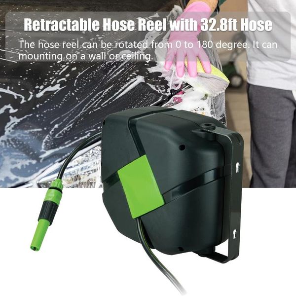 watering equipments retractable hose reel with 32.8ft wall-mounted car washer pipe nozzle set water cart gardening tool rack
watering equipments retractable hose reel with 32.8ft wall-mounted car washer pipe nozzle set water cart gardening tool rack