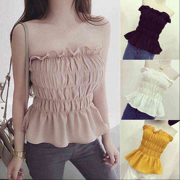 summer bodycon stretch slim womens shirts ruffles off shoulder chiffon bandeau party club crop shirt outfits, White
summer bodycon stretch slim womens shirts ruffles off shoulder chiffon bandeau party club crop shirt outfits, White