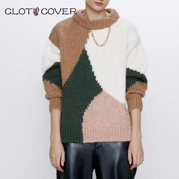 women sweater patchwork o-neck casual turtleneck long sleeve warm elegant pullovers winter thicken female knitted jumper autumn women's, White;black
women sweater patchwork o-neck casual turtleneck long sleeve warm elegant pullovers winter thicken female knitted jumper autumn women's, White;black
