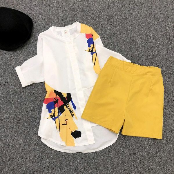 two piece dress 2021 summer 2 pieces suits printed irregular blouse shirt women + shorts set tracksuit, White
two piece dress 2021 summer 2 pieces suits printed irregular blouse shirt women + shorts set tracksuit, White