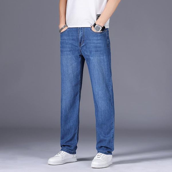 men's jeans brand thin 2021 summer business casual straight fit elastic classic style trousers black blue fashion pants male
men's jeans brand thin 2021 summer business casual straight fit elastic classic style trousers black blue fashion pants male