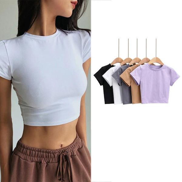 women's t-shirt urban casual fashion hundred basic summer slim look thin short dew umbilical small clothes women, White
women's t-shirt urban casual fashion hundred basic summer slim look thin short dew umbilical small clothes women, White