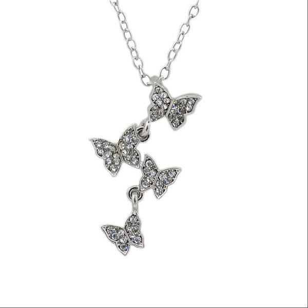 chains fashion necklace for women girls butterfly rhinestone pendant chain neck accessories decor, Silver
chains fashion necklace for women girls butterfly rhinestone pendant chain neck accessories decor, Silver