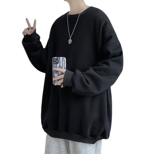 men's hoodies & sweatshirts sweater 2021 spring and autumn loose casual round neck solid color pullover long-sleeved bottoming shirt, Black
men's hoodies & sweatshirts sweater 2021 spring and autumn loose casual round neck solid color pullover long-sleeved bottoming shirt, Black
