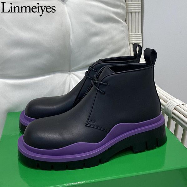 boots luxury quality women motorcycle platform ankle genuine leather color sole autumn winter short for mujer, Black
boots luxury quality women motorcycle platform ankle genuine leather color sole autumn winter short for mujer, Black
