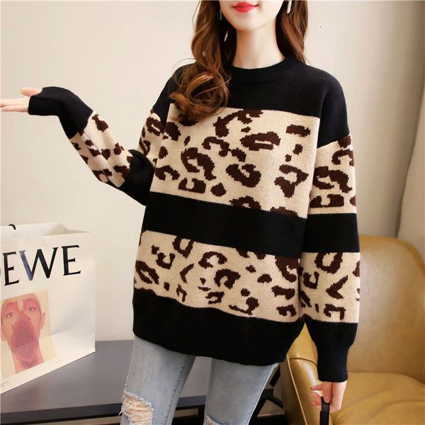 women's sweaters lazy leopard print wind around the neck sweater female wear style looser velvet mesh bottomming shirt tc3u, White;black
women's sweaters lazy leopard print wind around the neck sweater female wear style looser velvet mesh bottomming shirt tc3u, White;black