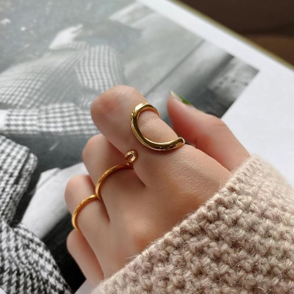 cluster rings minimalism 1pc authentic s925 sterling silver fine jewelry double rows geometric band wider adjust women's tlj1085, Golden;silver
cluster rings minimalism 1pc authentic s925 sterling silver fine jewelry double rows geometric band wider adjust women's tlj1085, Golden;silver