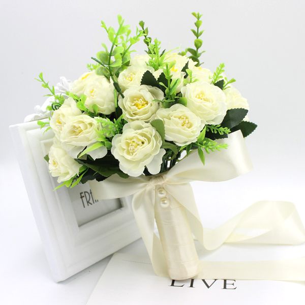 Artificial natural rose wedding bouquet with silk ribbon pink white champagne bridesmaid bridal party 28*23cm
Artificial natural rose wedding bouquet with silk ribbon pink white champagne bridesmaid bridal party 28*23cm