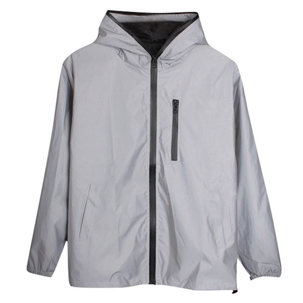 long sleeved reflective jacket men / women windbreaker jackets hooded hip-hop streetwear night shiny zipper coats kg-387, Black;brown
long sleeved reflective jacket men / women windbreaker jackets hooded hip-hop streetwear night shiny zipper coats kg-387, Black;brown