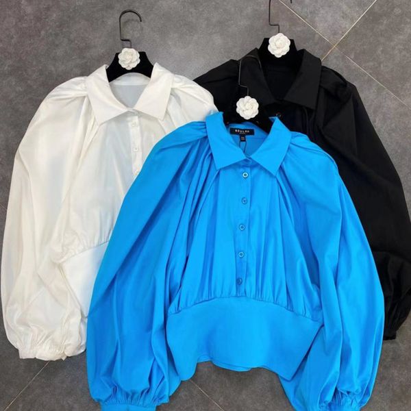 2021 spring fresh arrivals solid lapel neck long sleeve breath ledge waist show shirt temperament 5skp, White
2021 spring fresh arrivals solid lapel neck long sleeve breath ledge waist show shirt temperament 5skp, White