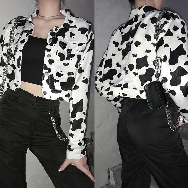 female jacket cow print coats for women korean style casual autumn button harajuku streetwear coat, Black;brown
female jacket cow print coats for women korean style casual autumn button harajuku streetwear coat, Black;brown