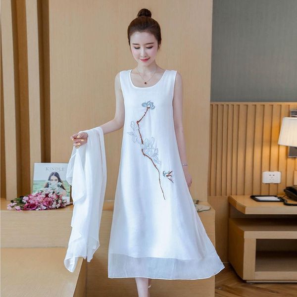 casual dresses embroidered medium length two piece dress 2021 summer slim fashion fairy, Black;gray
casual dresses embroidered medium length two piece dress 2021 summer slim fashion fairy, Black;gray