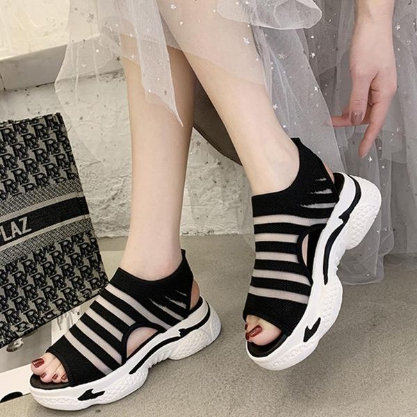 summer new korean platform sports sandals women 2021 thick soled women's shoes fashion fish mouth mesh breathable foot sandals, Black
summer new korean platform sports sandals women 2021 thick soled women's shoes fashion fish mouth mesh breathable foot sandals, Black