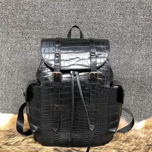 backpack authentic crocodile belly skin drawstring closure male flap pockets exotic alligator leather men large travel bag pack
backpack authentic crocodile belly skin drawstring closure male flap pockets exotic alligator leather men large travel bag pack