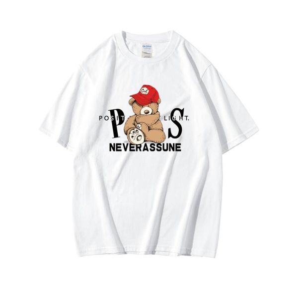 women's t-shirt 2021 ladies white pure cotton cute bear print short sleeve fashion summer
women's t-shirt 2021 ladies white pure cotton cute bear print short sleeve fashion summer