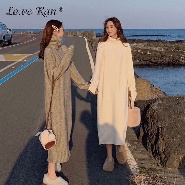 korean turtleneck long sweater dress women loose solid long sleeve warm knitted dress female autumn winter ladies vestidos 210303, Black;gray
korean turtleneck long sweater dress women loose solid long sleeve warm knitted dress female autumn winter ladies vestidos 210303, Black;gray