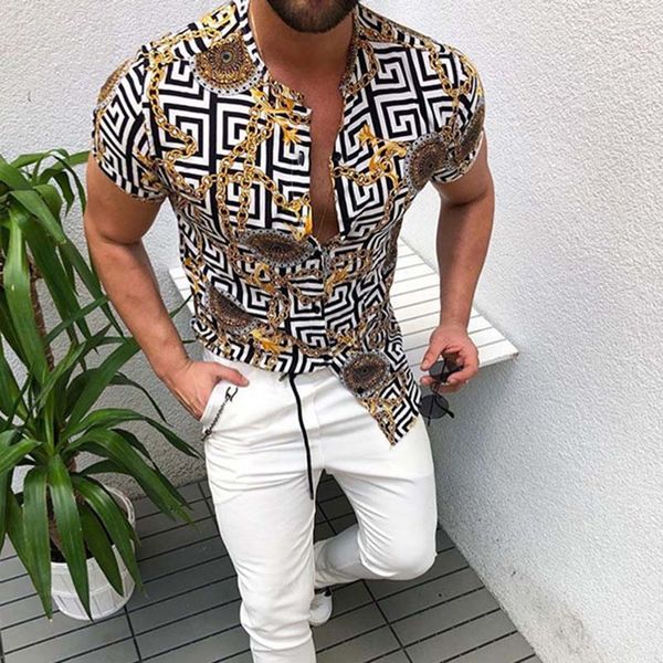 fashion men's shirts summer luxury short sleeve shirt button vintage clothes casual printed short sleeve cardigan, White;black
fashion men's shirts summer luxury short sleeve shirt button vintage clothes casual printed short sleeve cardigan, White;black