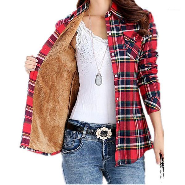 winter plus size women coats warm blouses long sleeve thick velvet plaid shirt flannel shirts full cotton women's &, White
winter plus size women coats warm blouses long sleeve thick velvet plaid shirt flannel shirts full cotton women's &, White