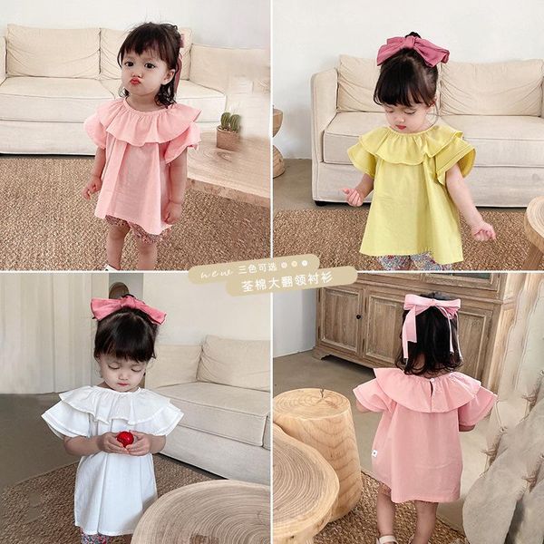 shirts girls large lapel shirt 2021 summer children sweet doll collar cute short sleeve top, White;black
shirts girls large lapel shirt 2021 summer children sweet doll collar cute short sleeve top, White;black