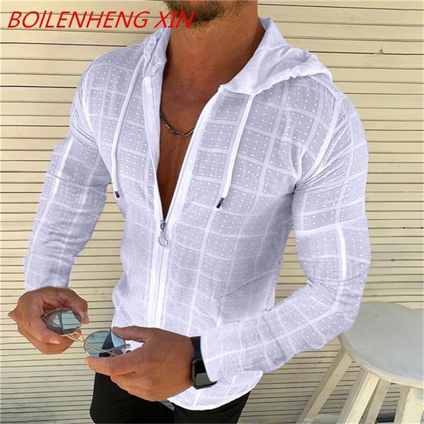men's casual shirts springtime fashion long sleeved hoodie zipper men clothing summer solid color plaid print open grid stitch mens, White;black
men's casual shirts springtime fashion long sleeved hoodie zipper men clothing summer solid color plaid print open grid stitch mens, White;black