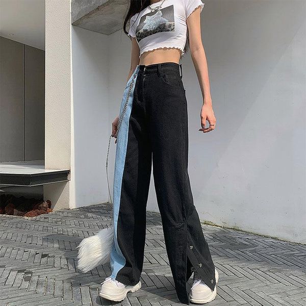 women's pants & capris summer vintage jeans woman long trousers cowboy female loose streetwear waist women split clothes wide leg, Black;white
women's pants & capris summer vintage jeans woman long trousers cowboy female loose streetwear waist women split clothes wide leg, Black;white