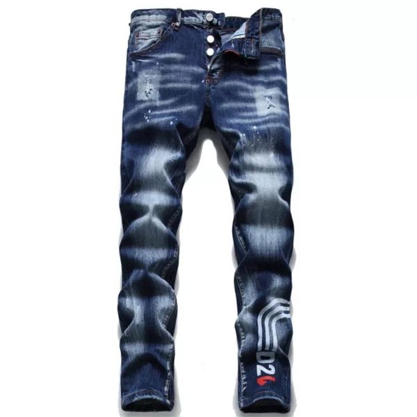 men's jeans autumn winter fashion brand italy chain pants men slim denim trousers pencil for, Blue
men's jeans autumn winter fashion brand italy chain pants men slim denim trousers pencil for, Blue