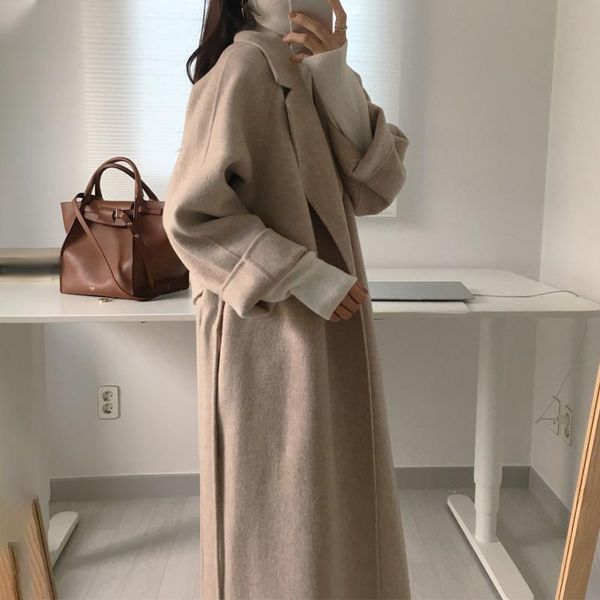 autumn notched lace up women's long coats long sleeve pocket straight female coat winter solid korean casual ladies overcoat, Black
autumn notched lace up women's long coats long sleeve pocket straight female coat winter solid korean casual ladies overcoat, Black