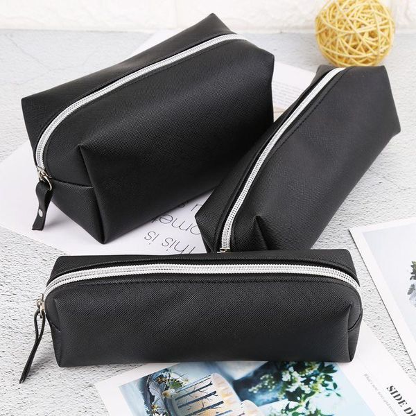 pencil bags black case faux leather large capacity bag makeup pen pouch stationery box purse for girls c26
pencil bags black case faux leather large capacity bag makeup pen pouch stationery box purse for girls c26